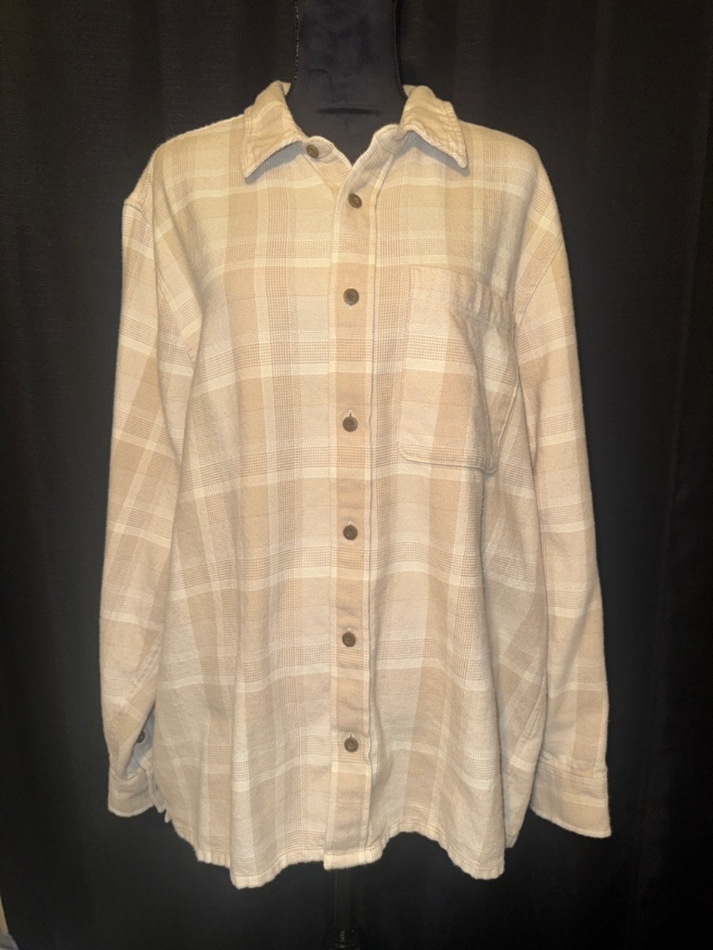 Madewell Beige/Tan Plaid Casual Button-Down Shirt
